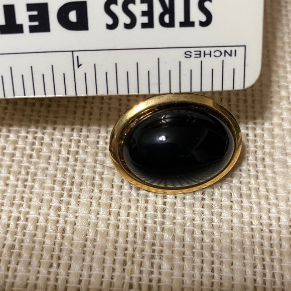 Elegant vintage Black onyx Gold Earrings - Picture 2 of 6